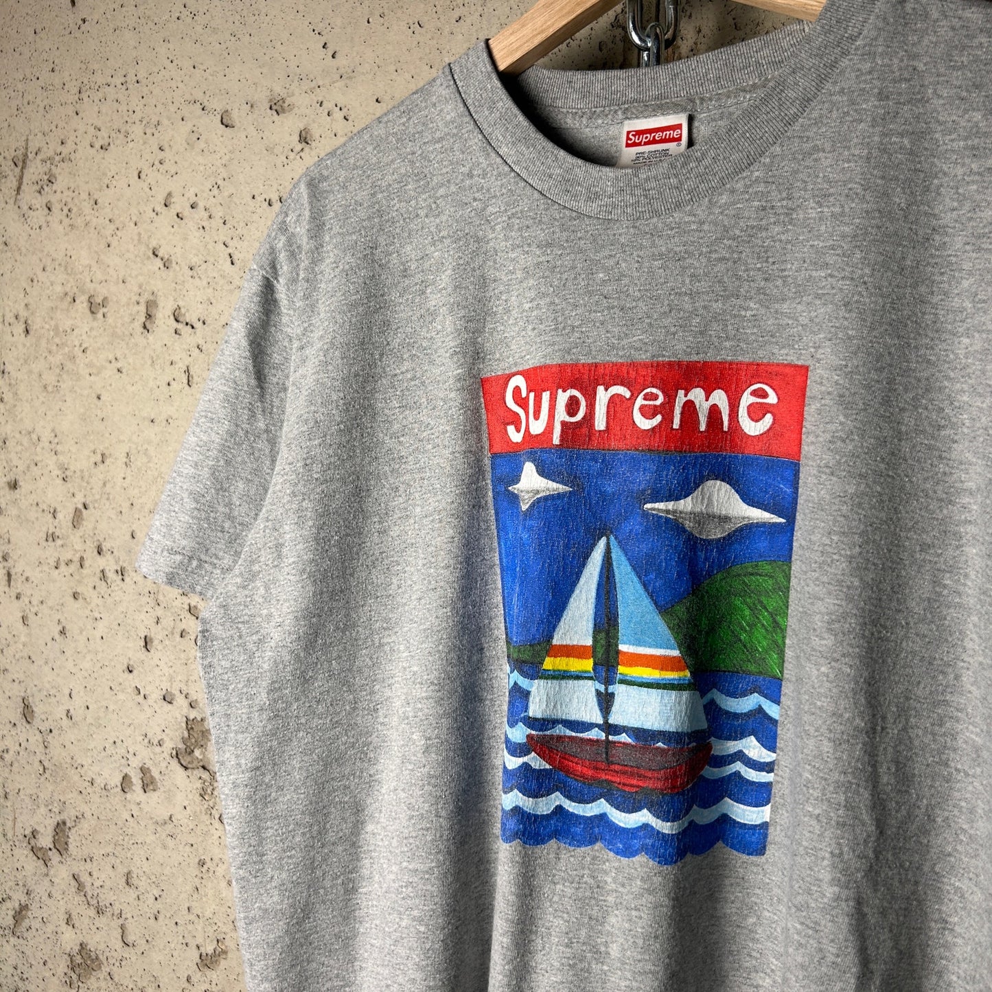 Supreme Sailboat Heather Gray Art Tee M SS20