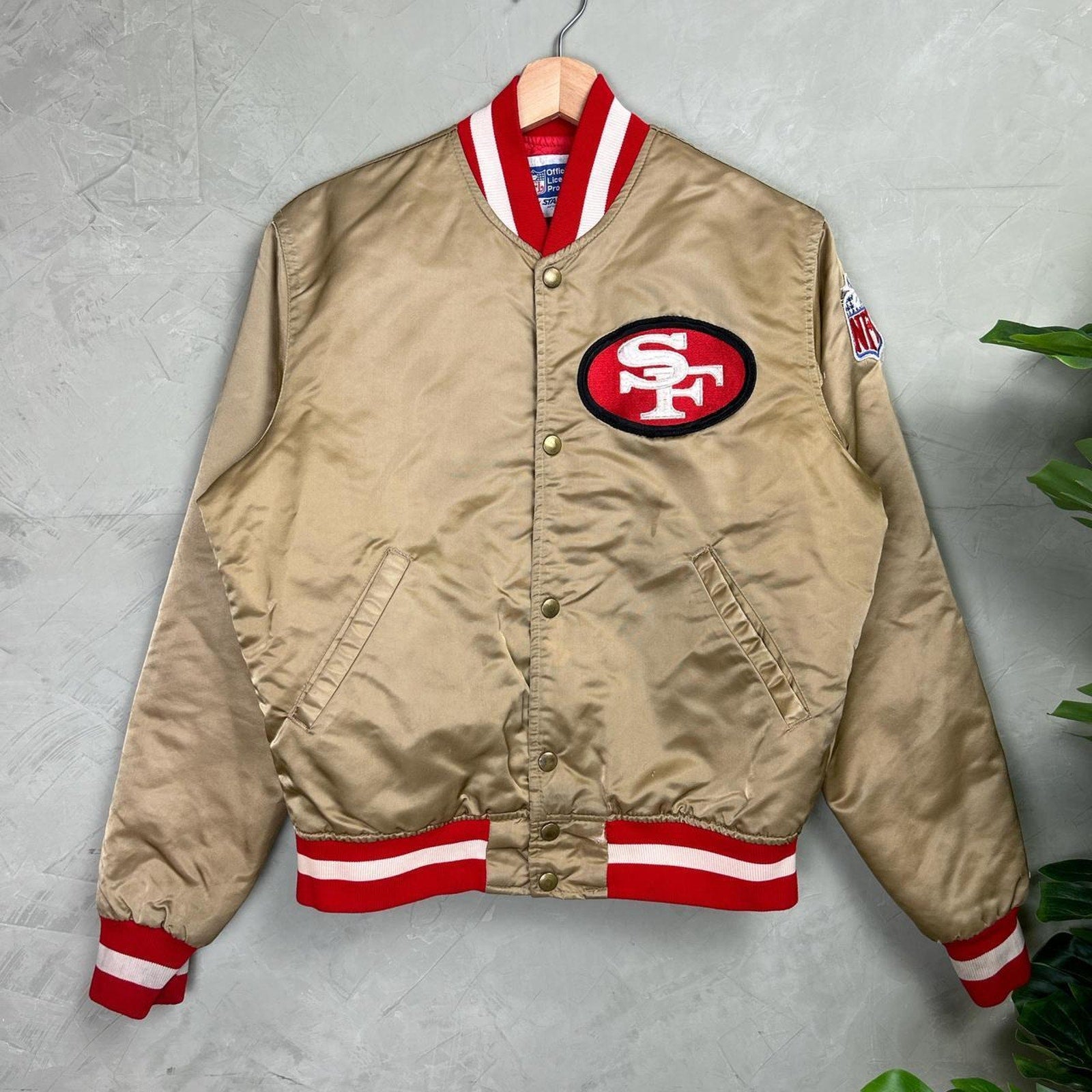 San Francisco 49ers Gold Satin Starter NFL Small 80s/90s