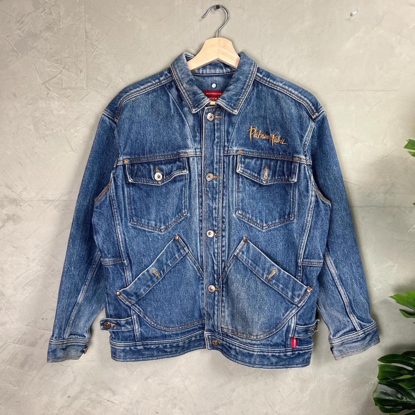 Platinum Fubu Fat Albert Denim Y2k Jacket Large 2000s