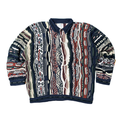 L 90s Coogi Knit Button Sweater