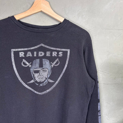 Medium Boxy Oakland Raiders Faded Thermal Longsleeve Shirt