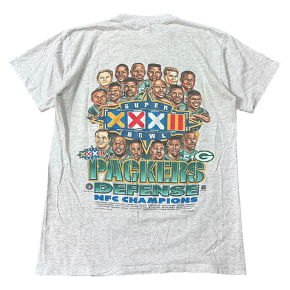 L 1997 Packers Offense/ Defense Super Bowl NFC Champions Caricature Tee