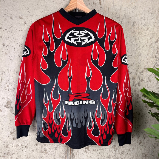 Youth S CRAZY Y2K MTX Motocross Racing Flame AOP Longsleeve