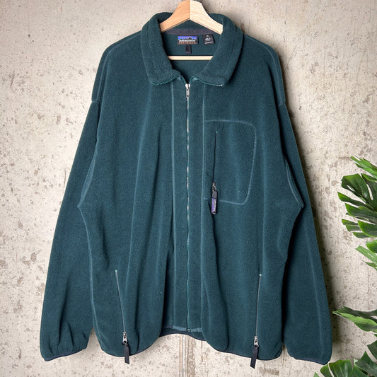 2XL 1996 Patagonia Synchilla Forest Green Zip Up Fleece