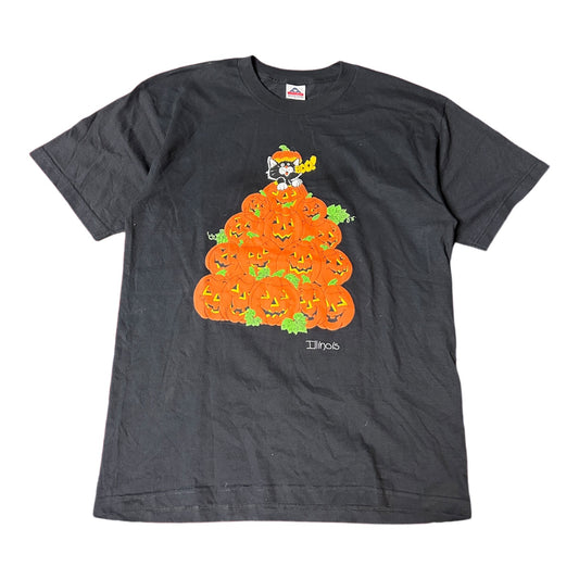 L 2000s Illinois Pumpkin Cat Tee