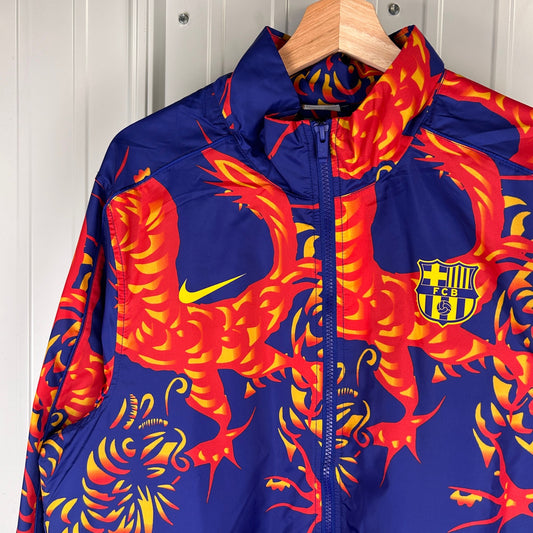 Nike FC Barcelona Crazy AOP Soccer Football Large Track Jacket