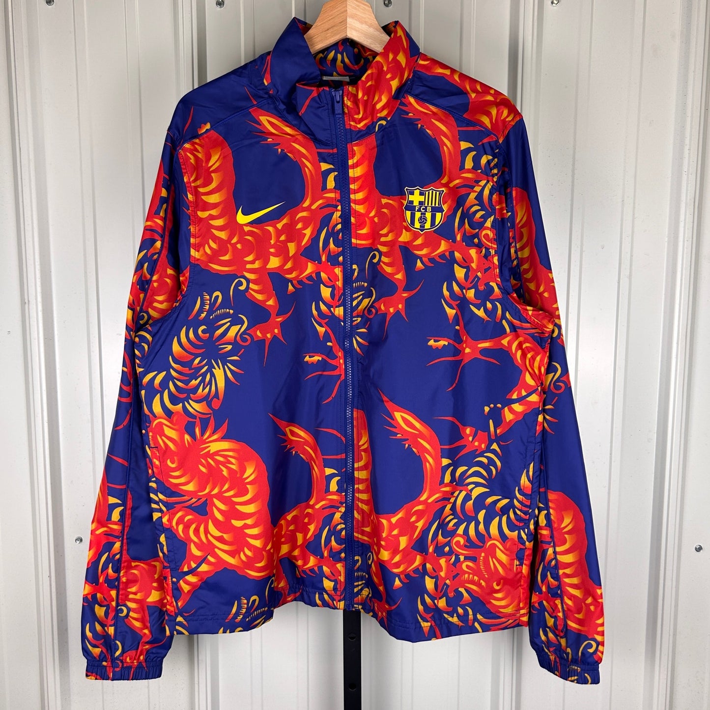 Nike FC Barcelona Crazy AOP Soccer Football Large Track Jacket