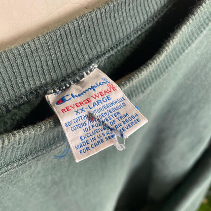 Champion Reverse Weave 90s Vintage Green Blank Crewneck 2XL