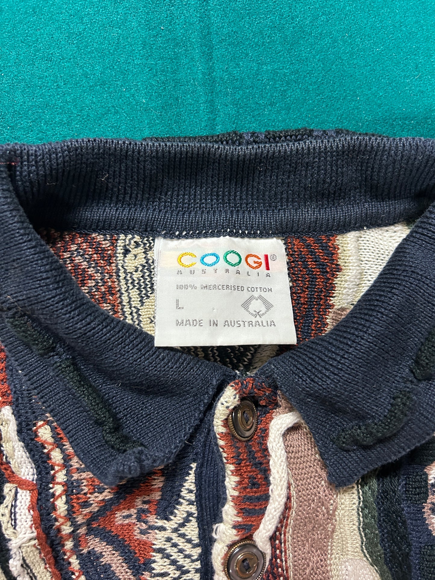 L 90s Coogi Knit Button Sweater