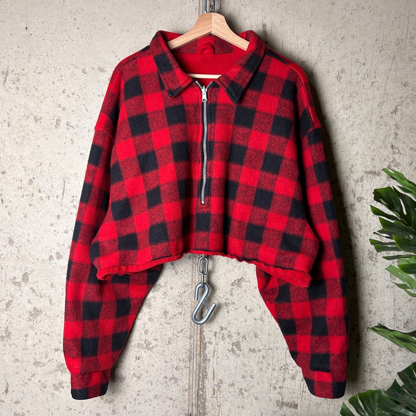 XL Super Cropped DIY Marlboro Reversible Flannel Fleece
