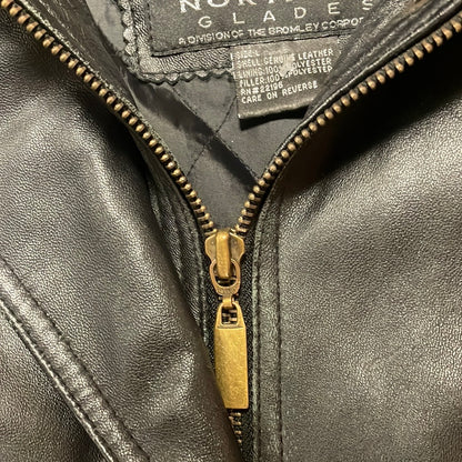 L Northern Glades Black Hooded Leather Jacket