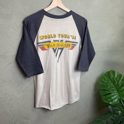 S 1981 Vintage Van Halen Worldwide Tour 3/4 Sleeve T-Shirt