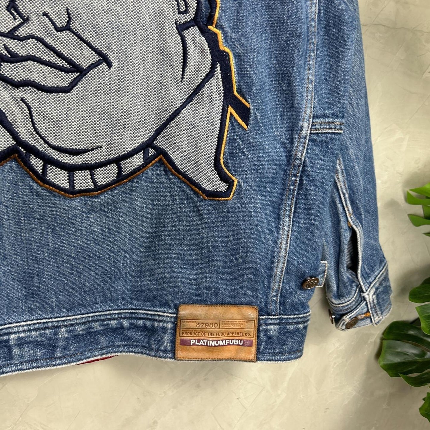 Platinum Fubu Fat Albert Denim Y2k Jacket Large 2000s