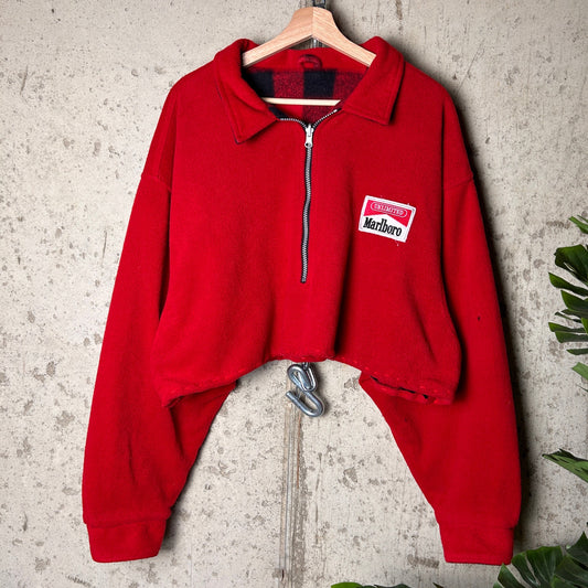 XL Super Cropped DIY Marlboro Reversible Flannel Fleece